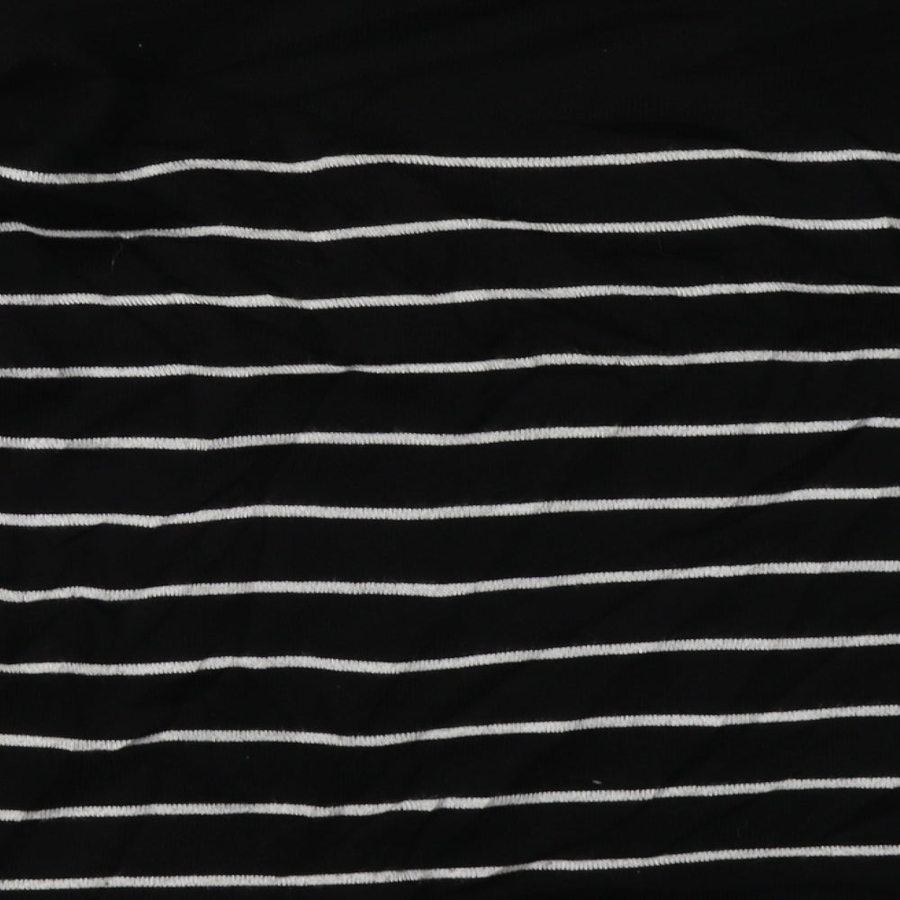 H&M Womens Black Striped Viscose Pullover Sweatshirt Size S  Pullover
