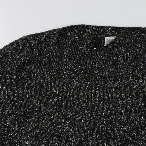 H&M Womens Black  Acrylic Pullover Sweatshirt Size 8  Pullover