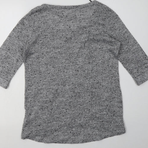 New Look Womens Grey Animal Print Polyester Pullover Sweatshirt Size 12  Pullover - Owl