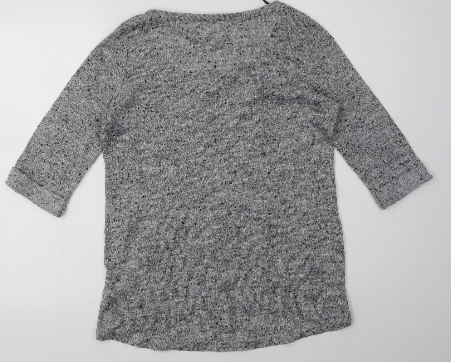 New Look Womens Grey Animal Print Polyester Pullover Sweatshirt Size 12  Pullover - Owl