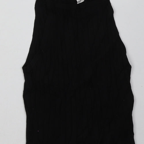 H&M Womens Black  Acrylic Cropped Tank Size XS Square Neck