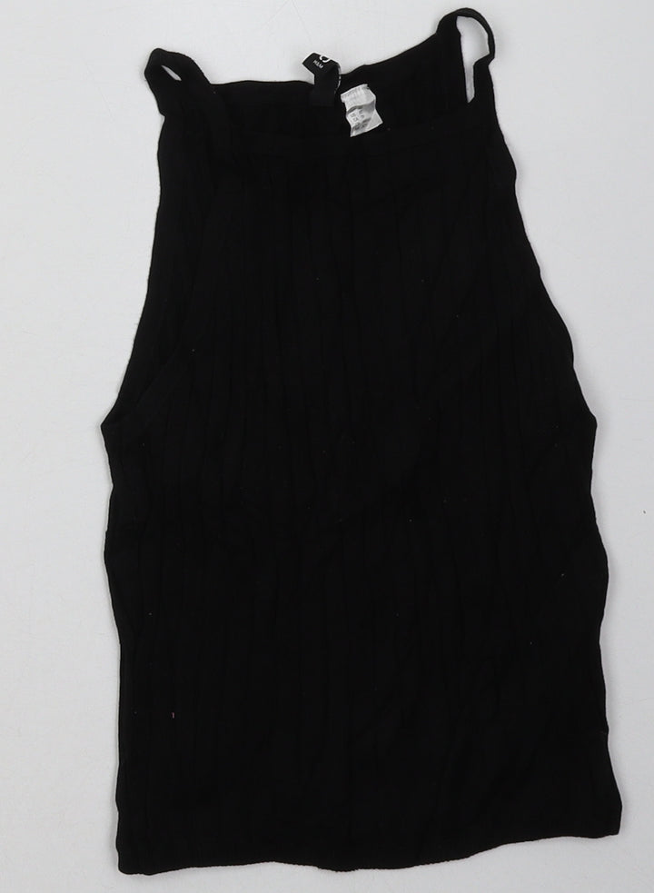 H&M Womens Black  Acrylic Cropped Tank Size XS Square Neck