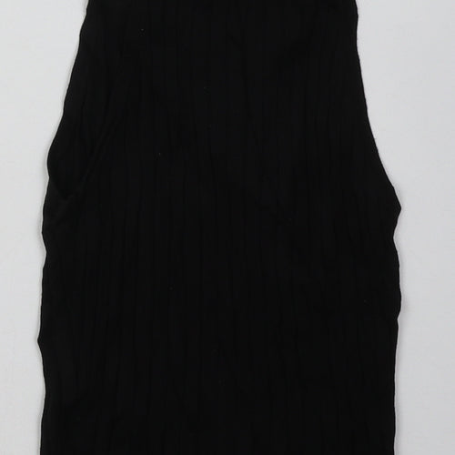 H&M Womens Black  Acrylic Cropped Tank Size XS Square Neck