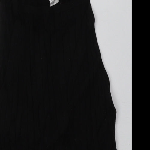 H&M Womens Black  Acrylic Cropped Tank Size XS Square Neck