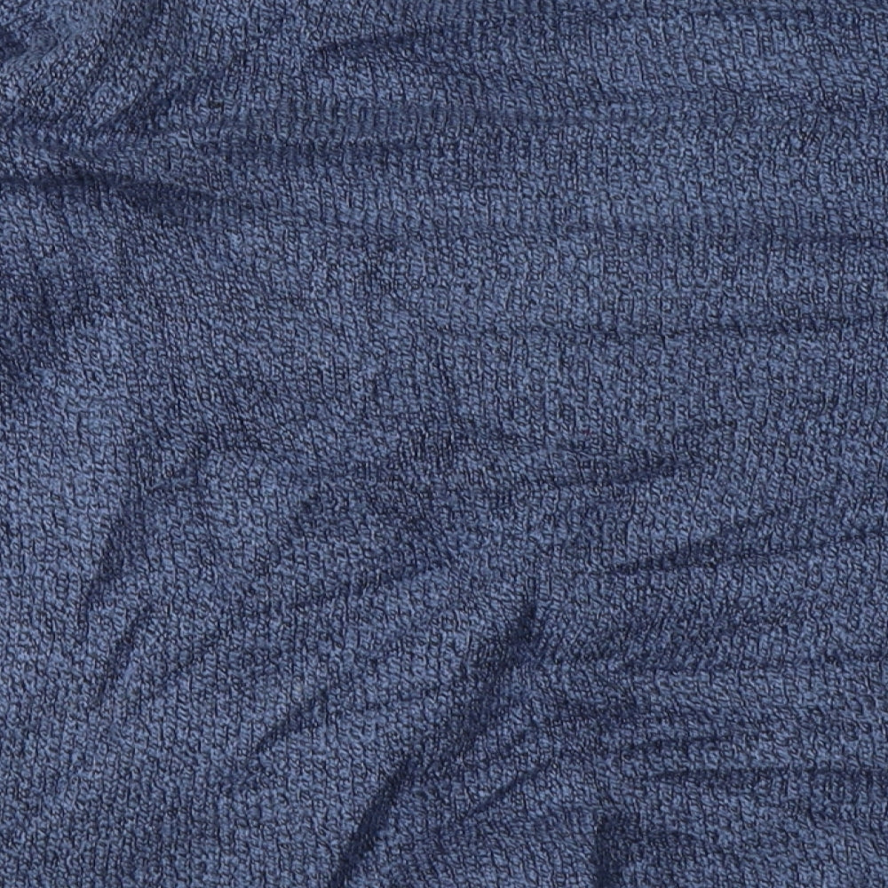 BM Womens Blue V-Neck  Acrylic Cardigan Jumper Size S