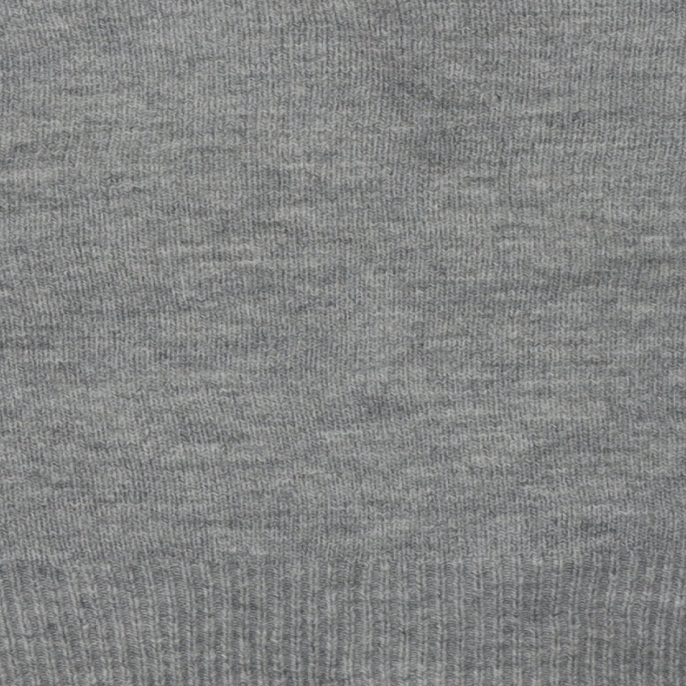 New Look Womens Grey V-Neck  Acrylic Cardigan Jumper Size L
