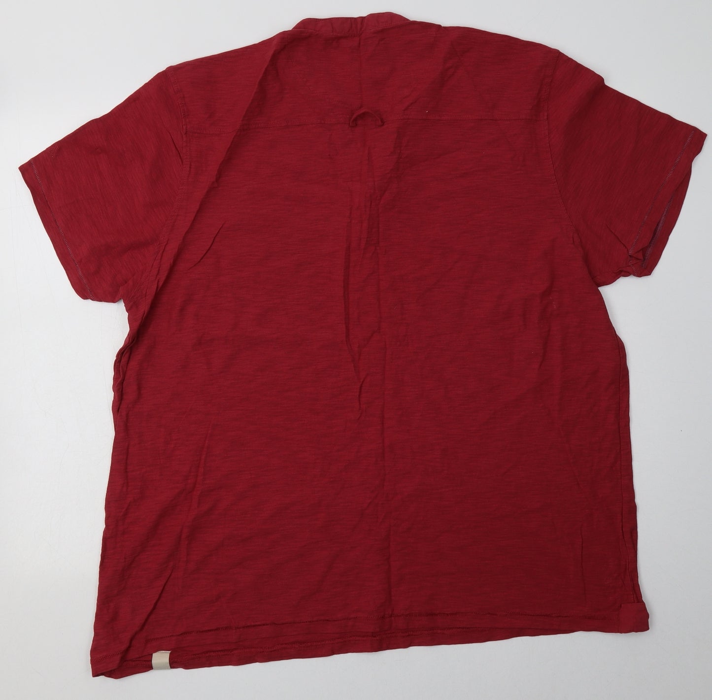 Debenhams Mens Red  Cotton  T-Shirt Size XL V-Neck
