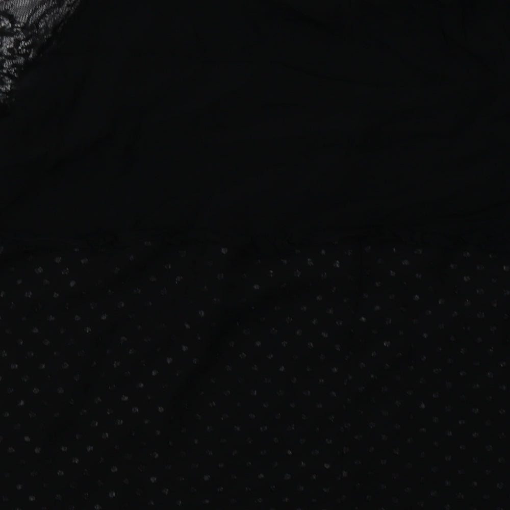 River Island Womens Black Geometric Polyester Basic Blouse Size 20 Crew Neck