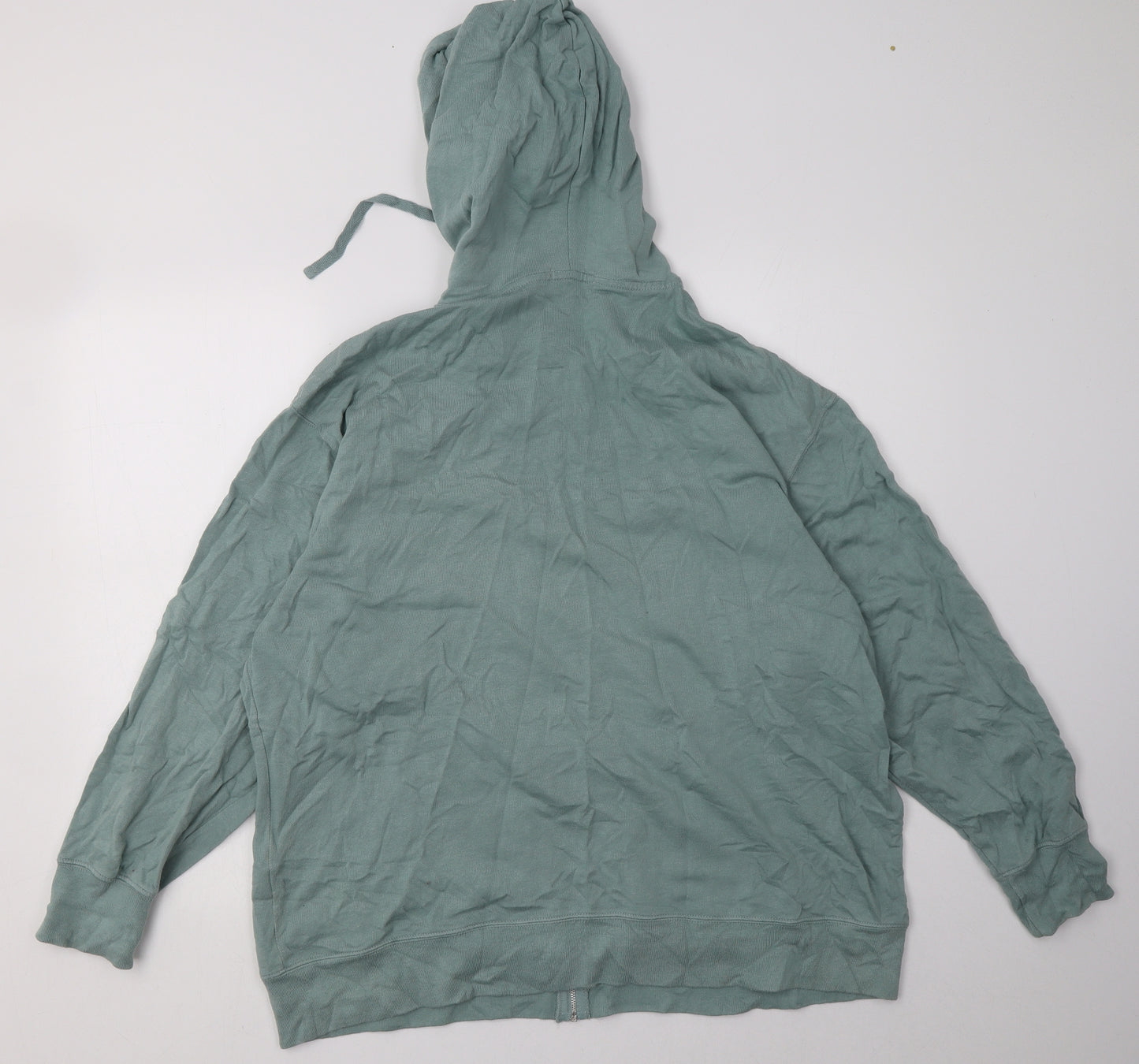 Marks and Spencer Womens Green  Cotton Full Zip Hoodie Size 18  Zip
