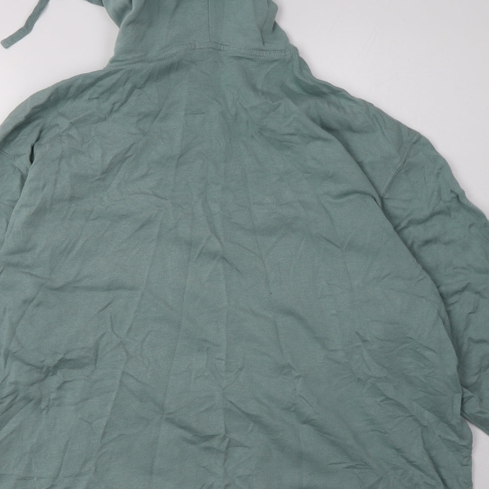 Marks and Spencer Womens Green  Cotton Full Zip Hoodie Size 18  Zip