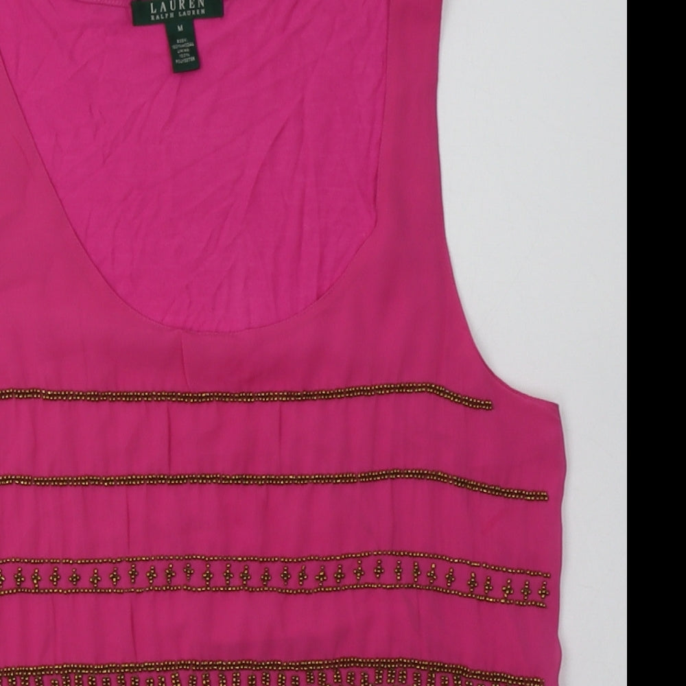Ralph Lauren Womens Pink  Viscose Basic Tank Size M Scoop Neck