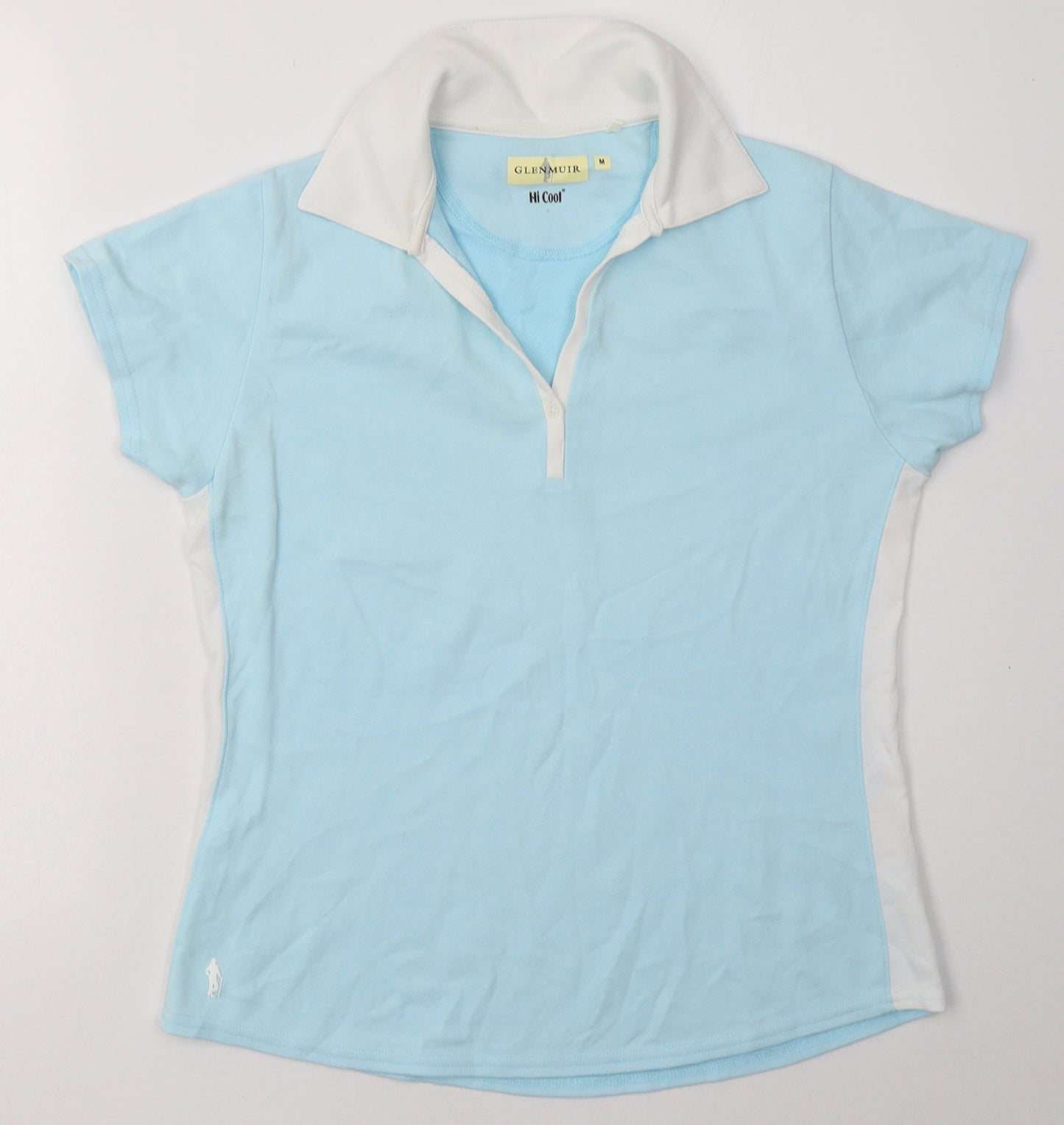 Glenmuir Womens Blue  Cotton Basic Polo Size M Collared