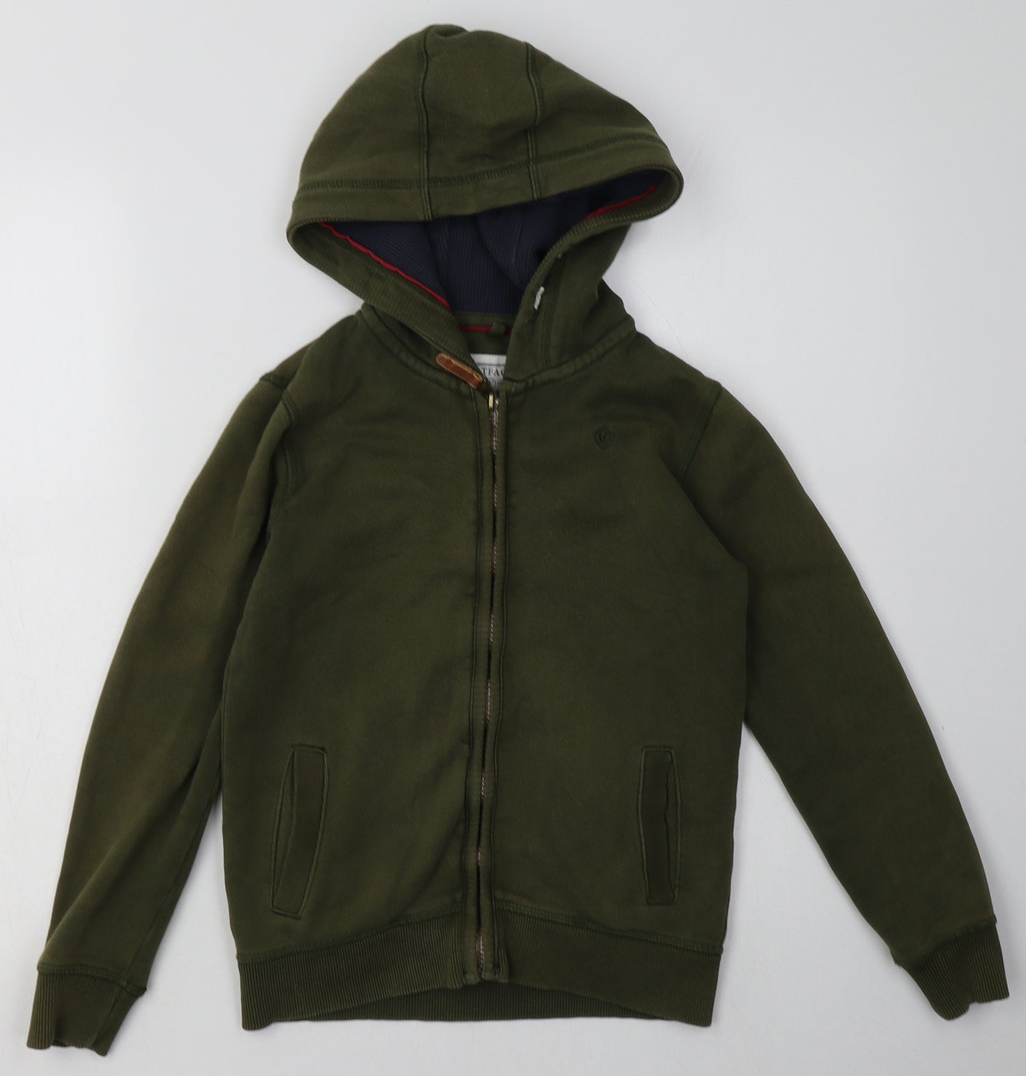 fatface Boys Green  Cotton Full Zip Hoodie Size 8-9 Years  Zip
