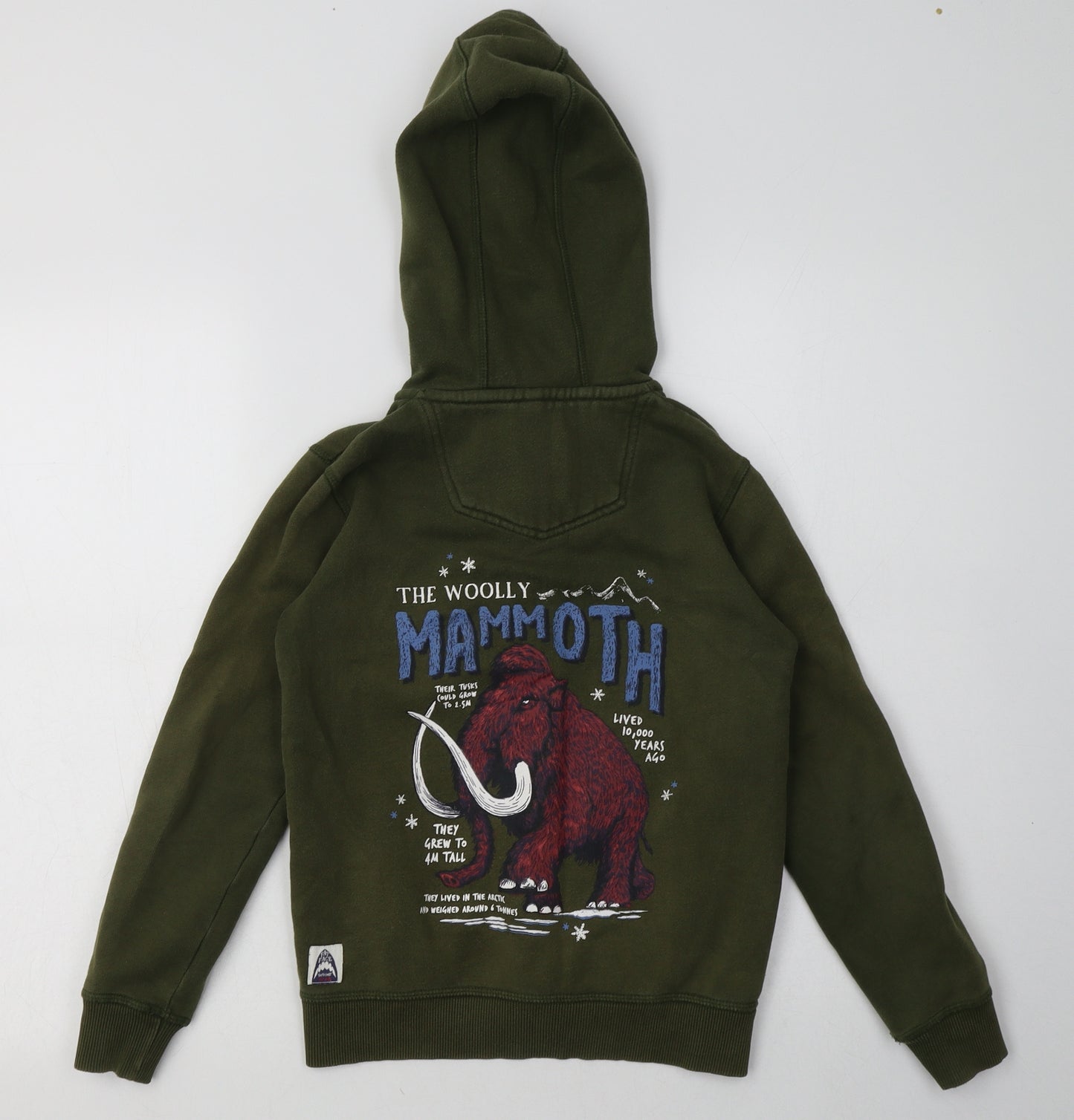 fatface Boys Green  Cotton Full Zip Hoodie Size 8-9 Years  Zip