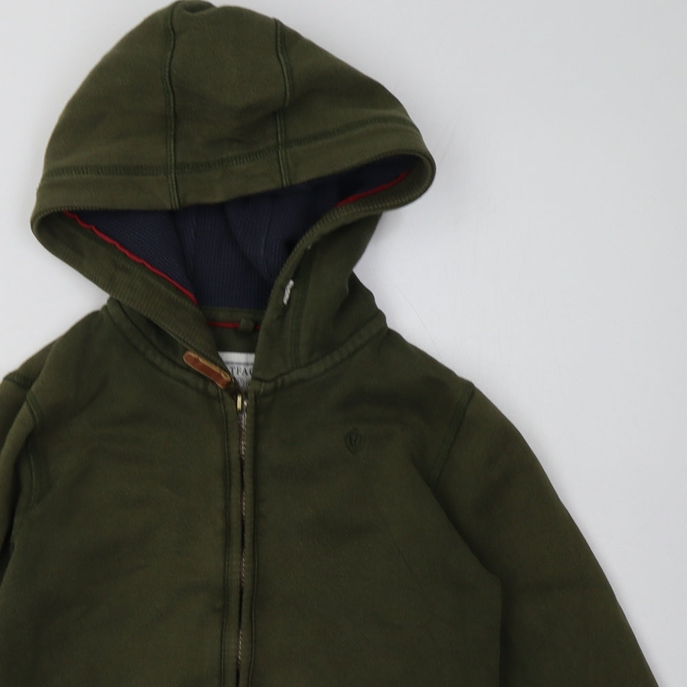 fatface Boys Green  Cotton Full Zip Hoodie Size 8-9 Years  Zip