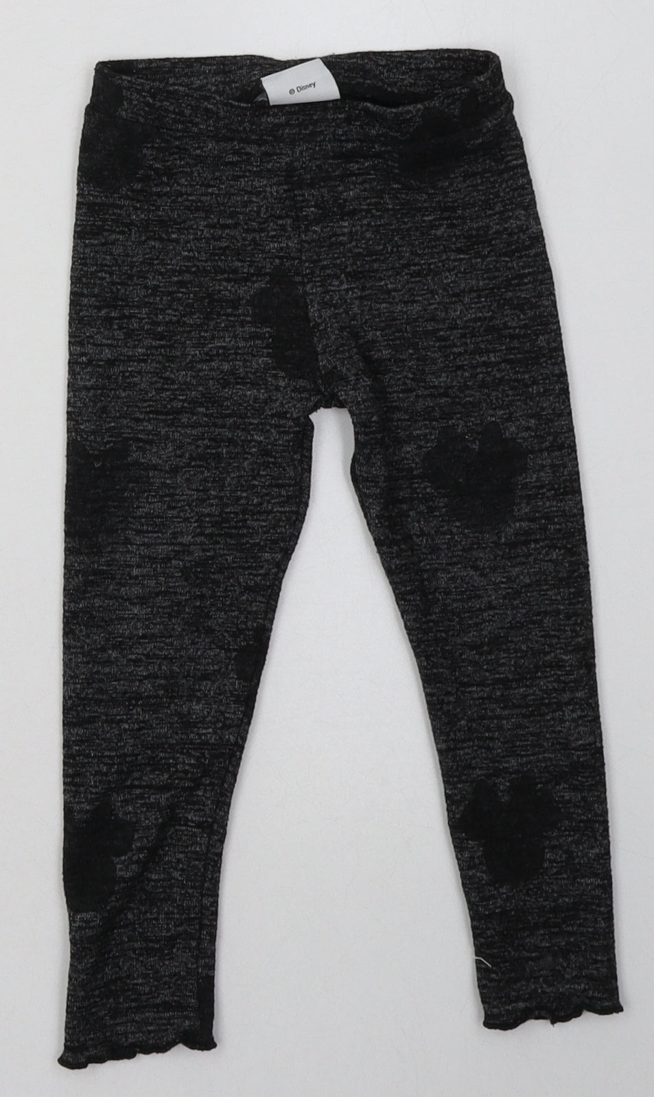F&F Girls Grey Geometric Viscose Capri Trousers Size 2-3 Years  Regular  - Minnie Mouse