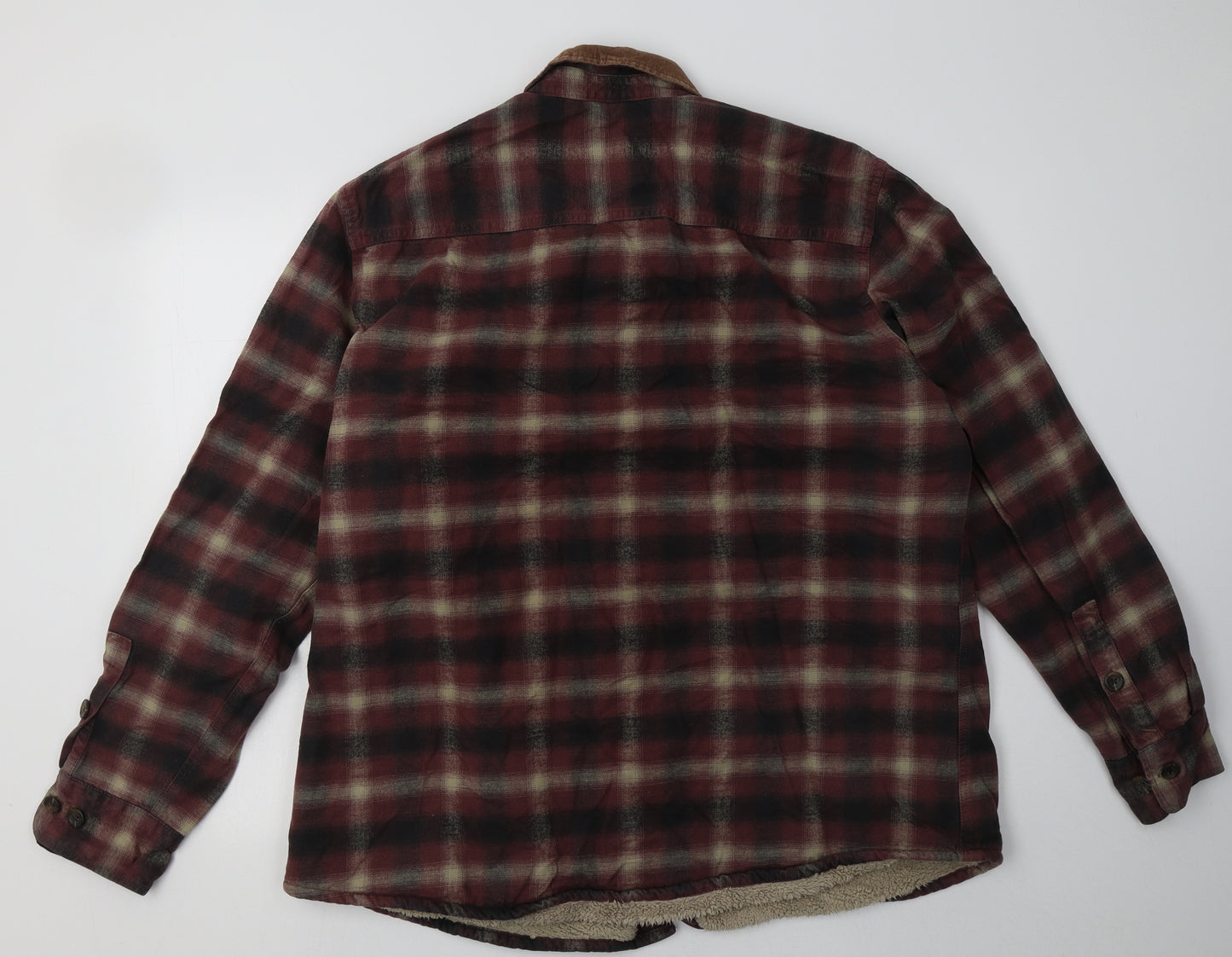 Marks and Spencer Mens Red Check  Jacket  Size XL  Button