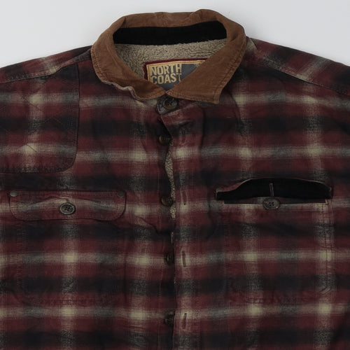 Marks and Spencer Mens Red Check  Jacket  Size XL  Button
