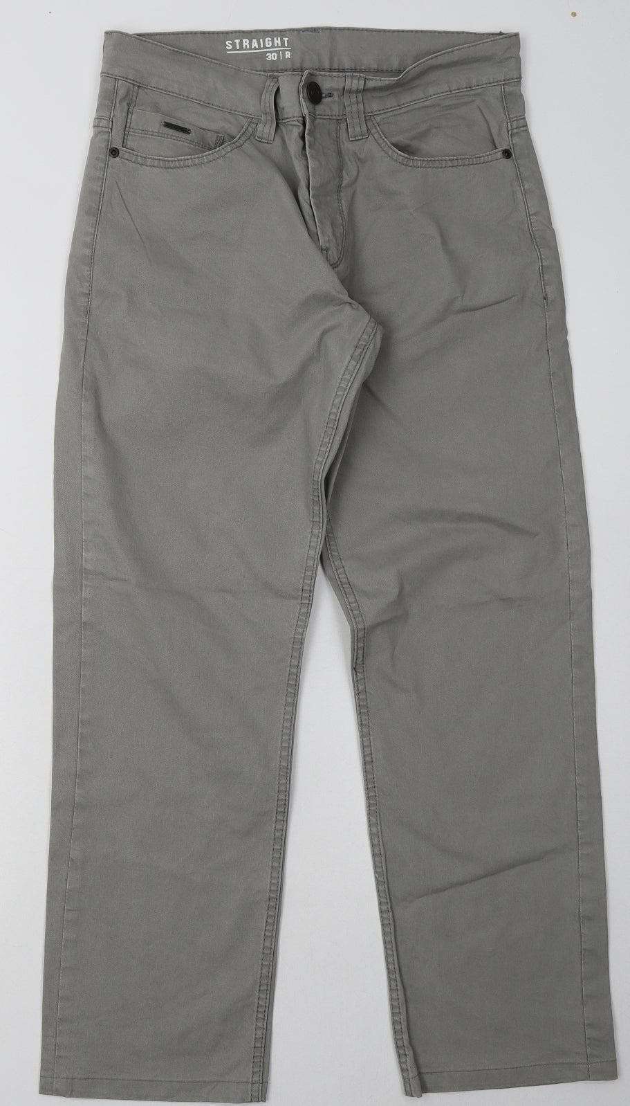 George Mens Grey  Cotton Capri Trousers Size 30 L32 in Regular Button