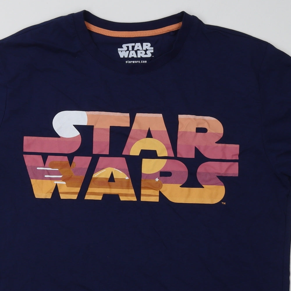 Matalan Mens Blue  Cotton  T-Shirt Size M Crew Neck  - Star Wars