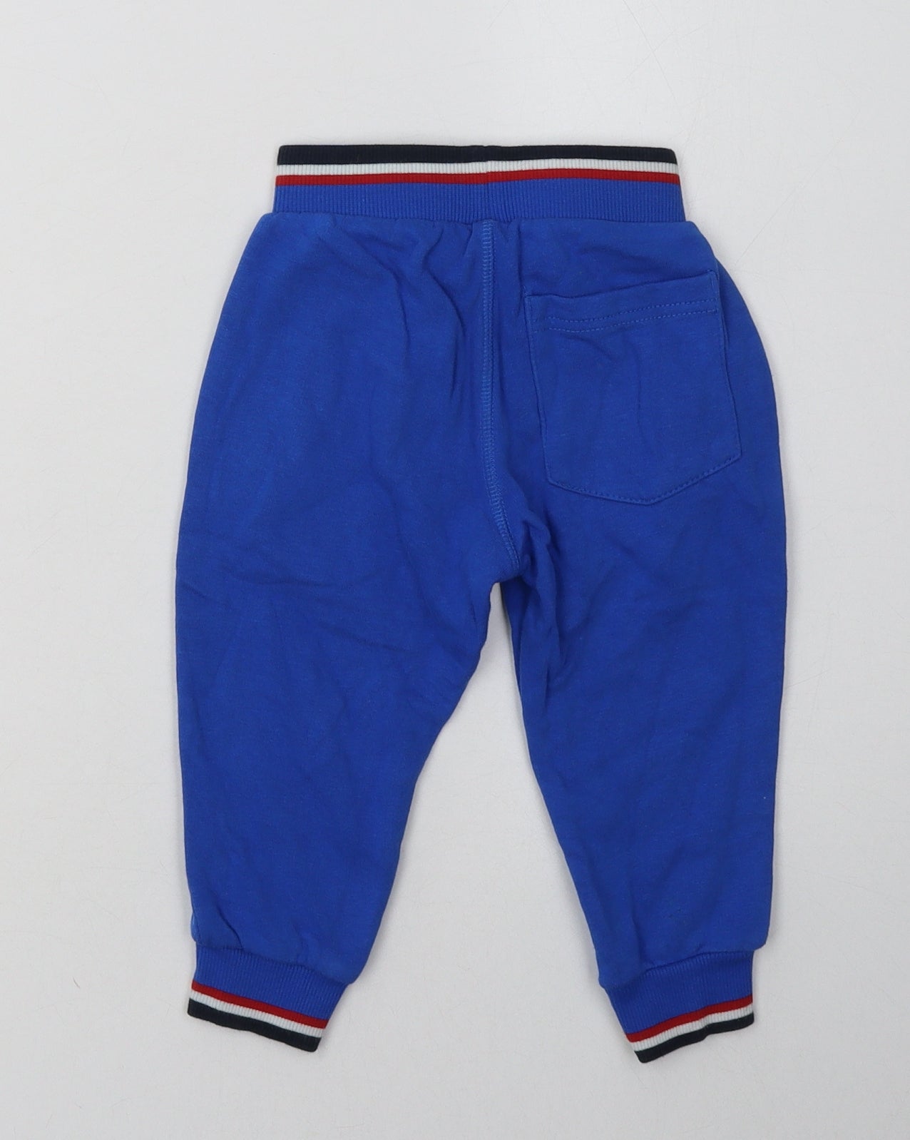 George Boys Blue  Cotton Jogger Trousers Size 12-18 Months  Tie - Awesome