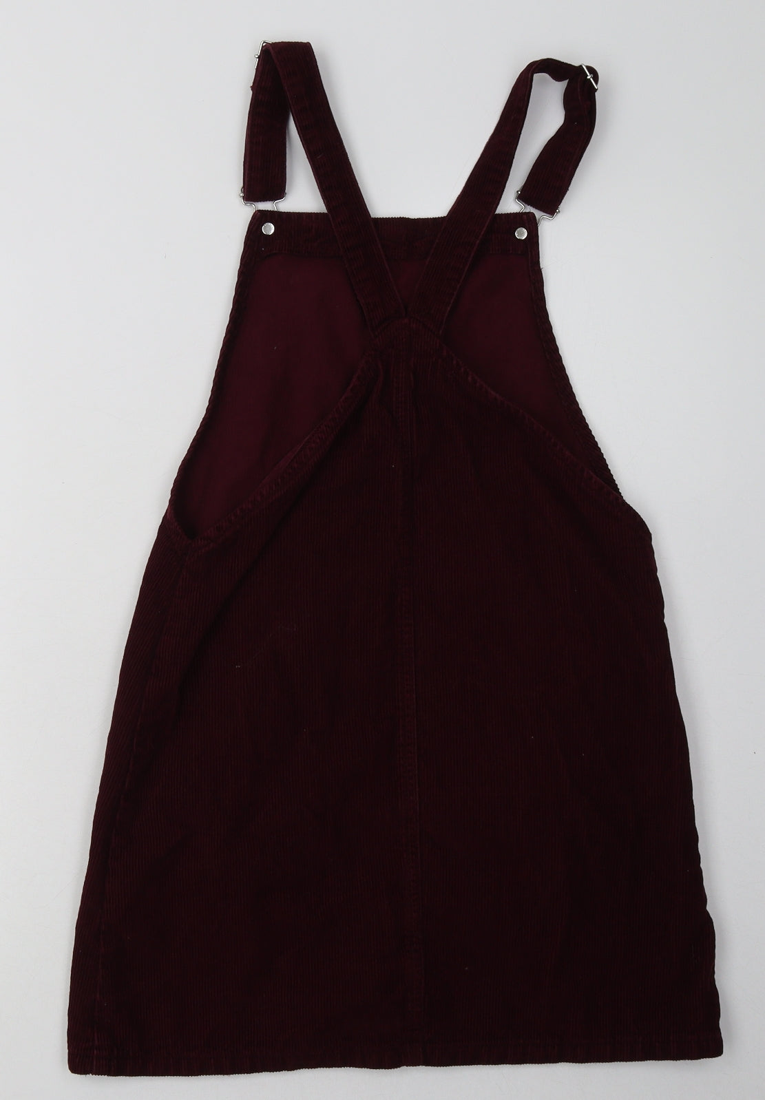 Topshop Womens Red  Cotton Pinafore/Dungaree Dress  Size 8  Square Neck Buckle