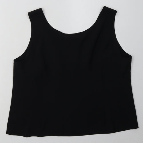 cc Womens Black  Polyester Cropped Tank Size 18 Scoop Neck