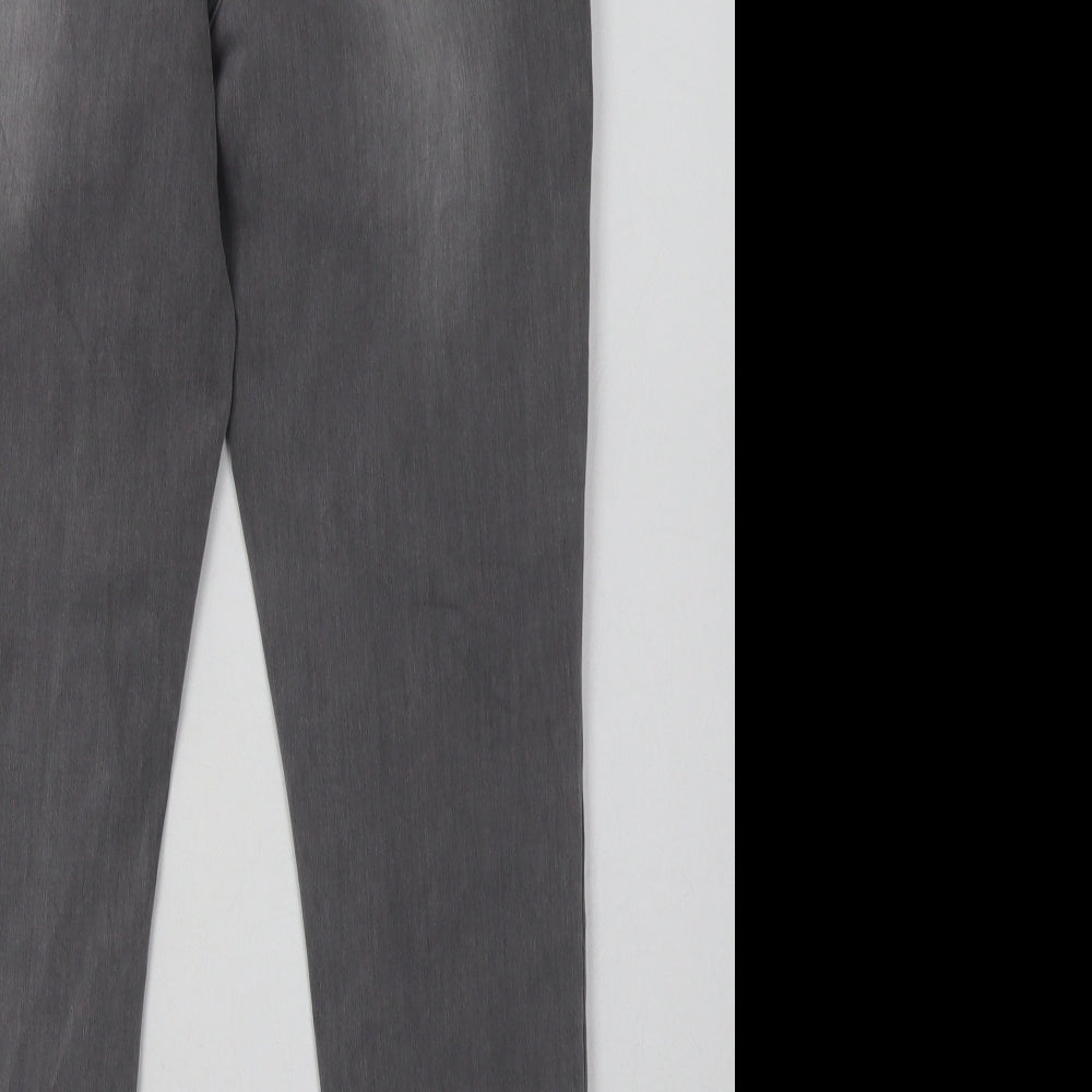 Nutmeg Womens Grey  Cotton Skinny Jeans Size 12 L28 in Regular Button - super shaper
