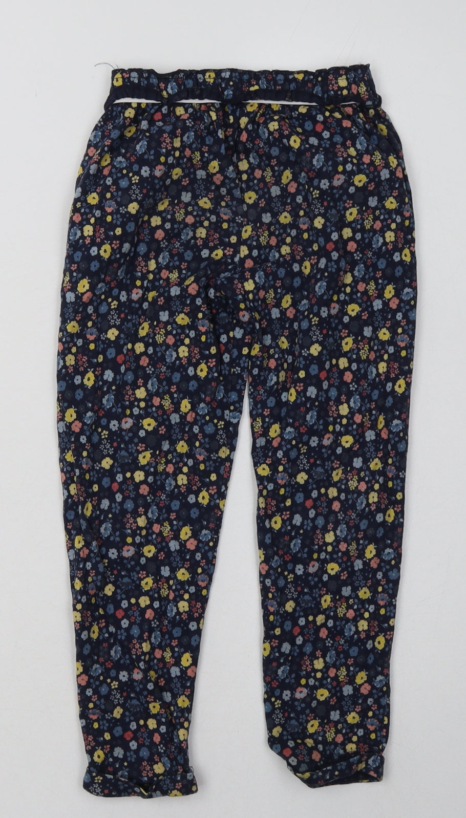 Mothercare Girls Blue Flecked Cotton Capri Trousers Size 5-6 Years  Regular