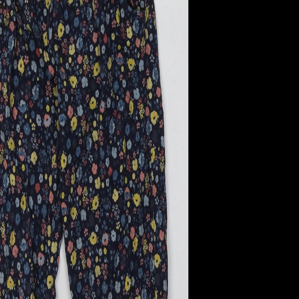 Mothercare Girls Blue Flecked Cotton Capri Trousers Size 5-6 Years  Regular