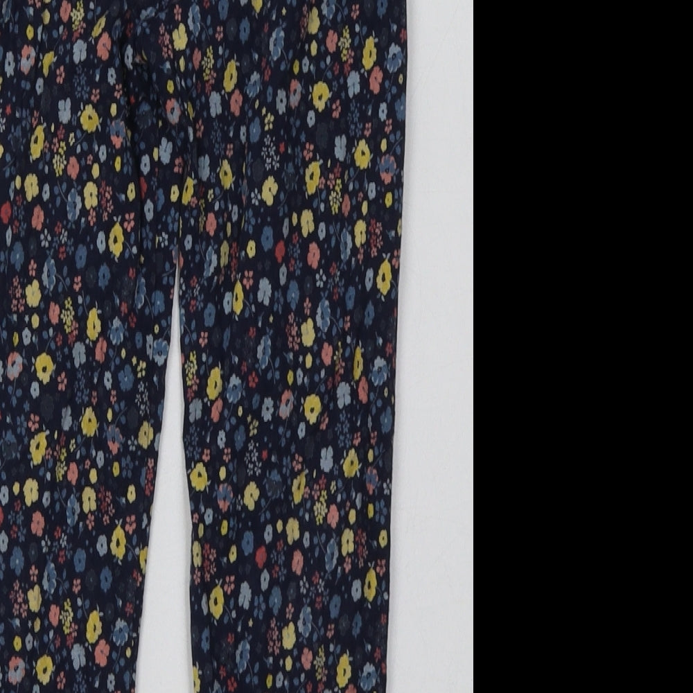 Mothercare Girls Blue Flecked Cotton Capri Trousers Size 5-6 Years  Regular