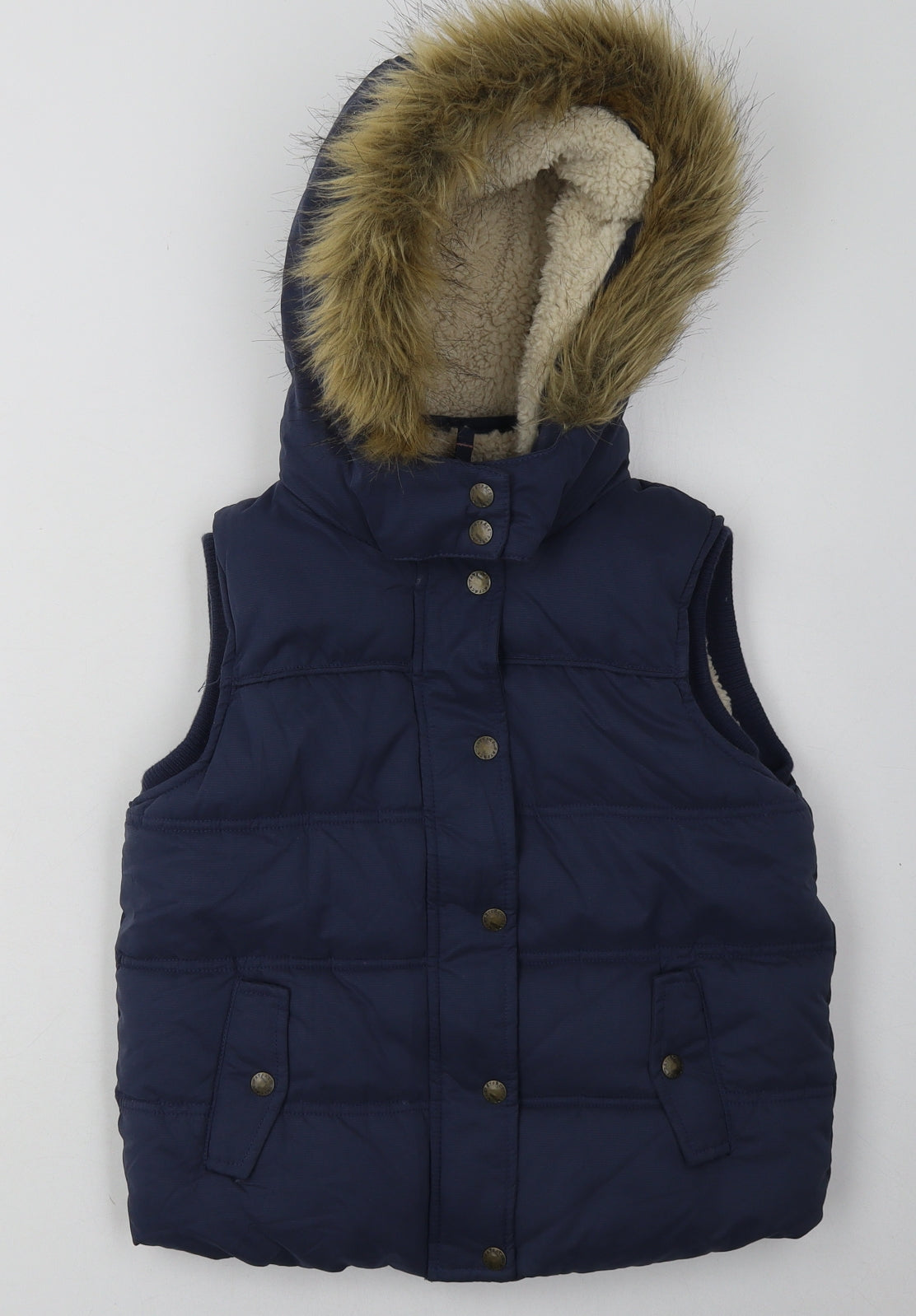 fatface Girls Blue   Gilet Jacket Size 8-9 Years  Zip