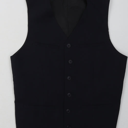 ASOS Mens Blue  Polyester Jacket Suit Waistcoat Size 36