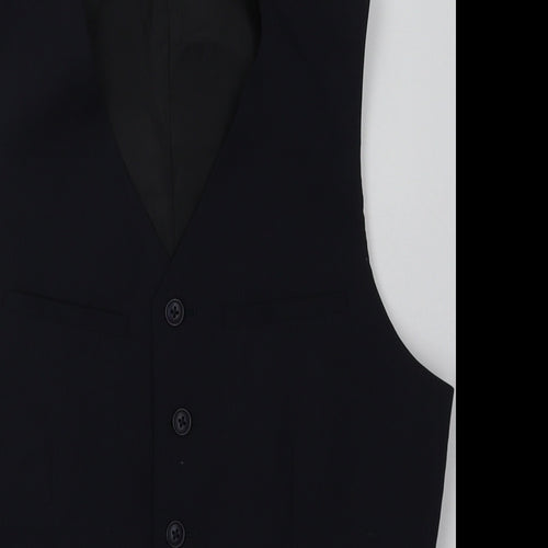ASOS Mens Blue  Polyester Jacket Suit Waistcoat Size 36