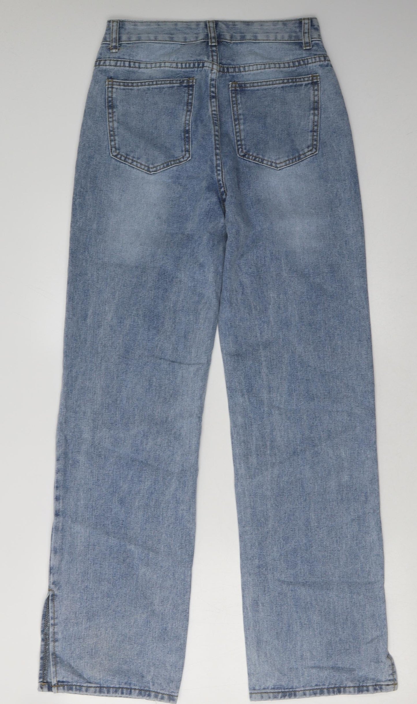 SheIn Womens Blue  Cotton Mom Jeans Size S L32 in Regular Button