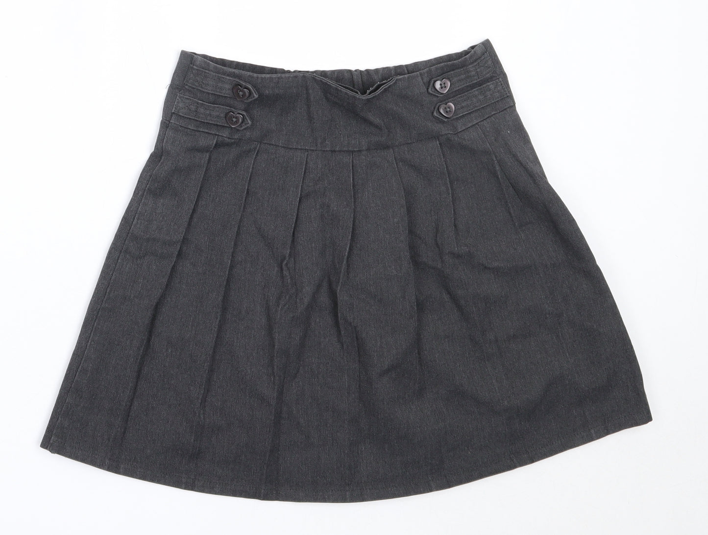 TU Girls Grey  Polyester Skater Skirt Size 8 Years  Regular  - school skirt