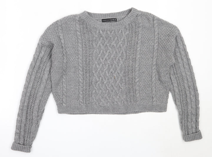 Atmosphere Womens Grey Round Neck  Acrylic Pullover Jumper Size 6
