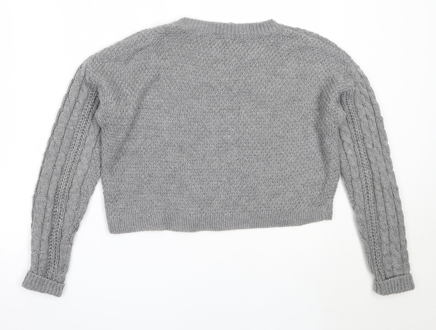 Atmosphere Womens Grey Round Neck  Acrylic Pullover Jumper Size 6