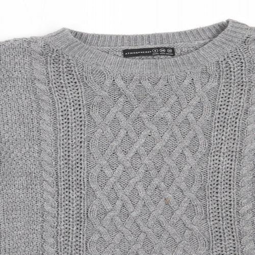 Atmosphere Womens Grey Round Neck  Acrylic Pullover Jumper Size 6