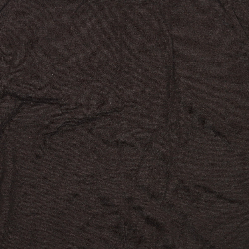 F&F Mens Brown V-Neck  Acrylic Pullover Jumper Size M