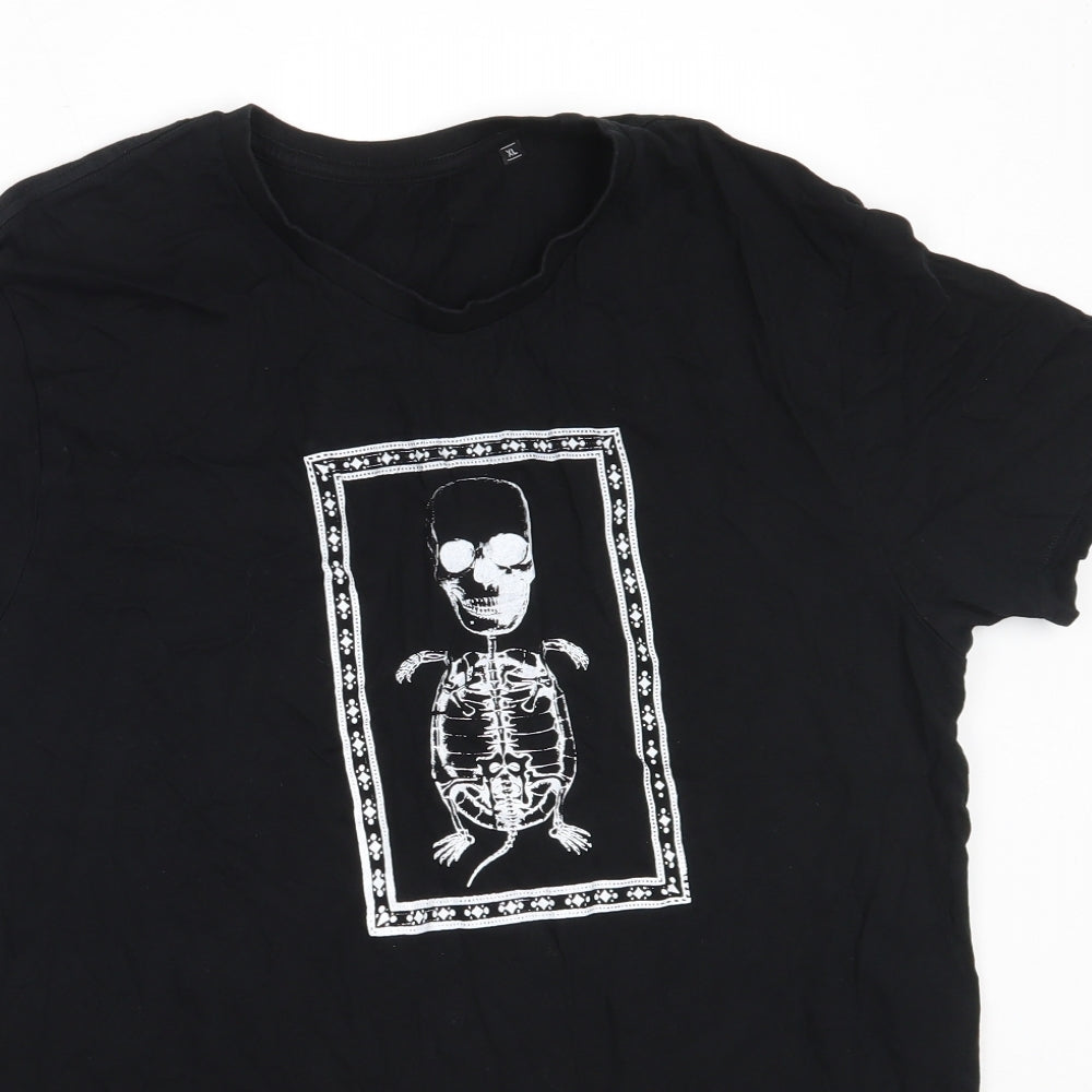 B&C Collection Mens Black  Cotton  T-Shirt Size XL Round Neck