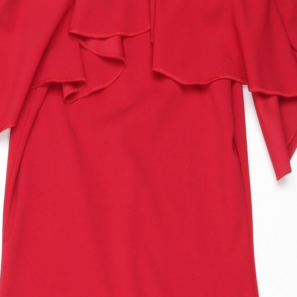 Missguided Womens Red  Polyester Bodycon  Size 12  High Neck