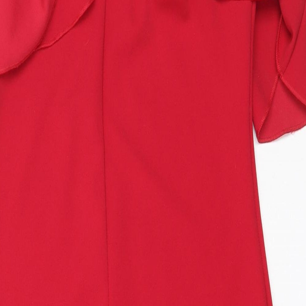 Missguided Womens Red  Polyester Bodycon  Size 12  High Neck