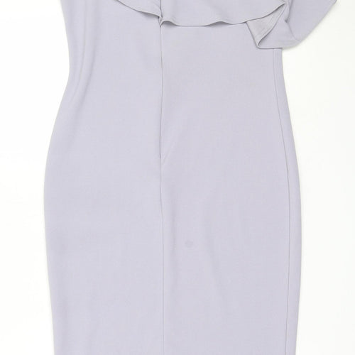 Missguided Womens Purple  Polyester Bodycon  Size 12  One Shoulder