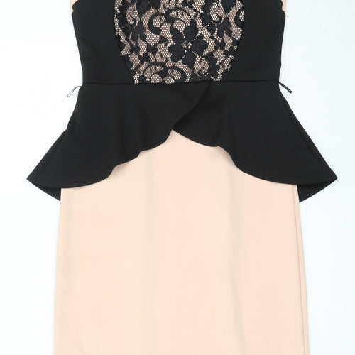 Boohoo Womens Pink  Polyester Shift  Size 12  Square Neck