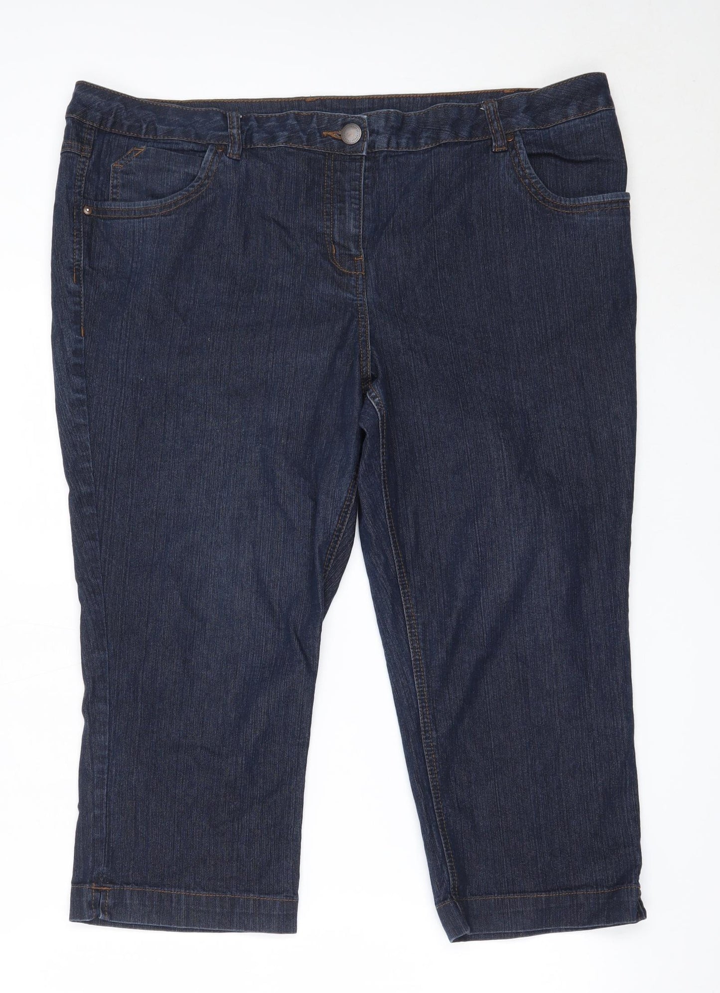 George Womens Blue  Cotton Cropped Jeans Size 20 L21.5 in Regular
