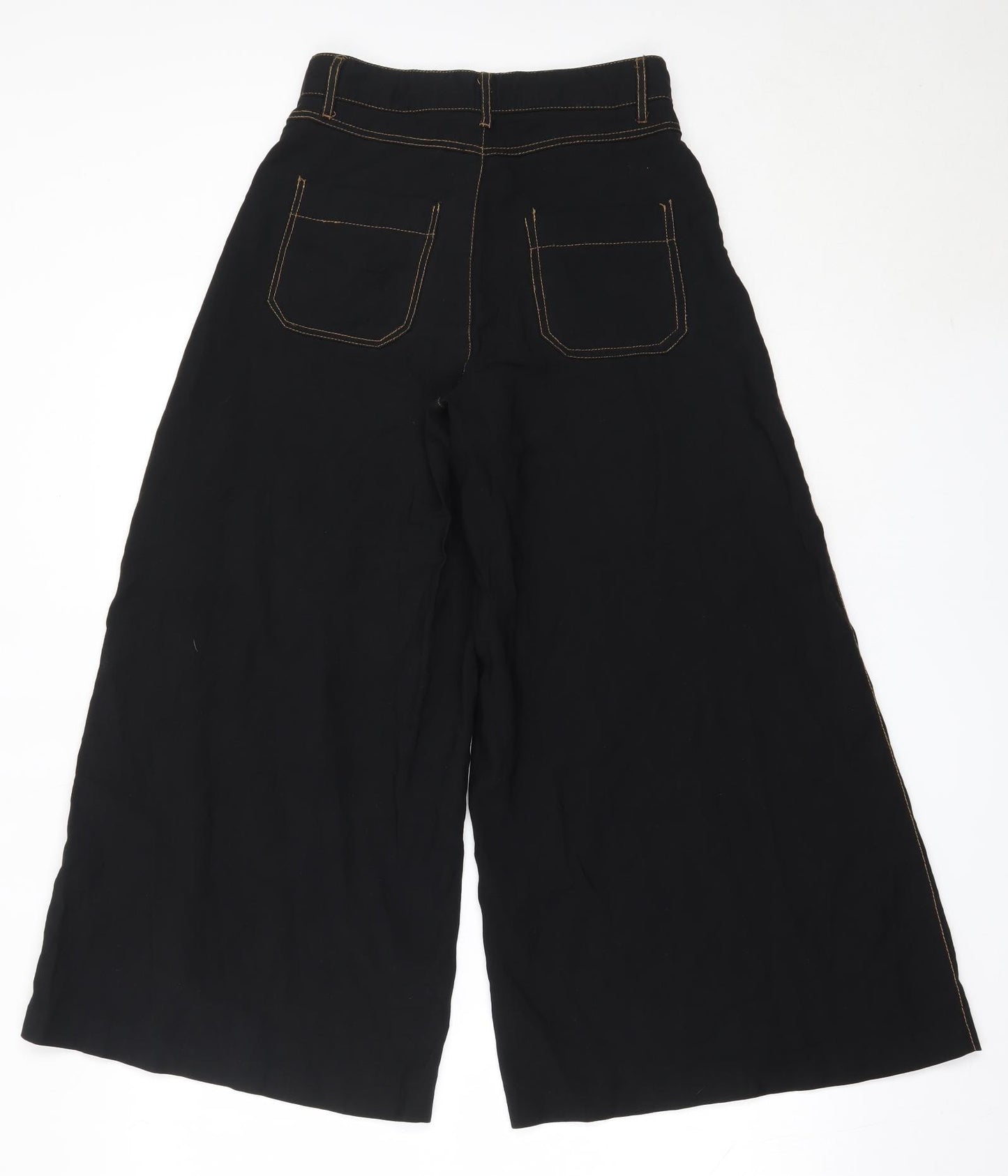 Zara Womens Black  Cotton Trousers  Size XS L24 in Regular