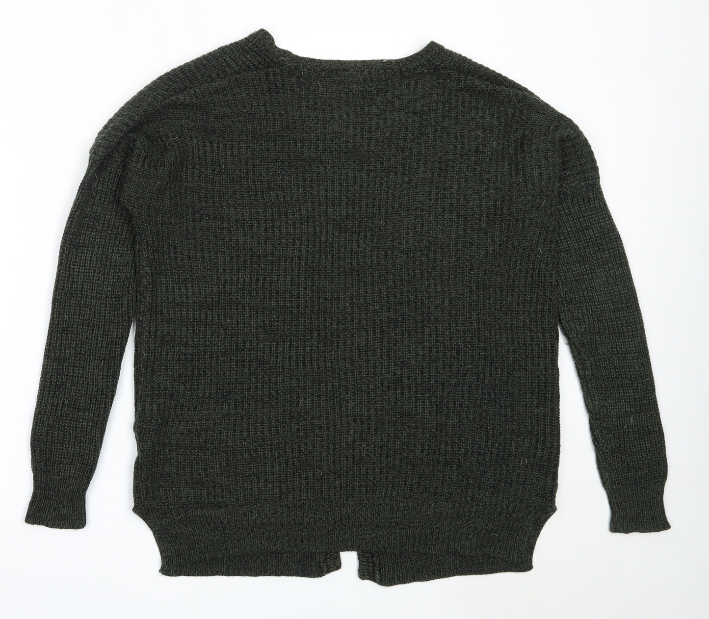 Select Womens Green Round Neck  Acrylic Cardigan Jumper Size 14