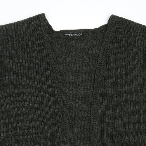 Select Womens Green Round Neck  Acrylic Cardigan Jumper Size 14