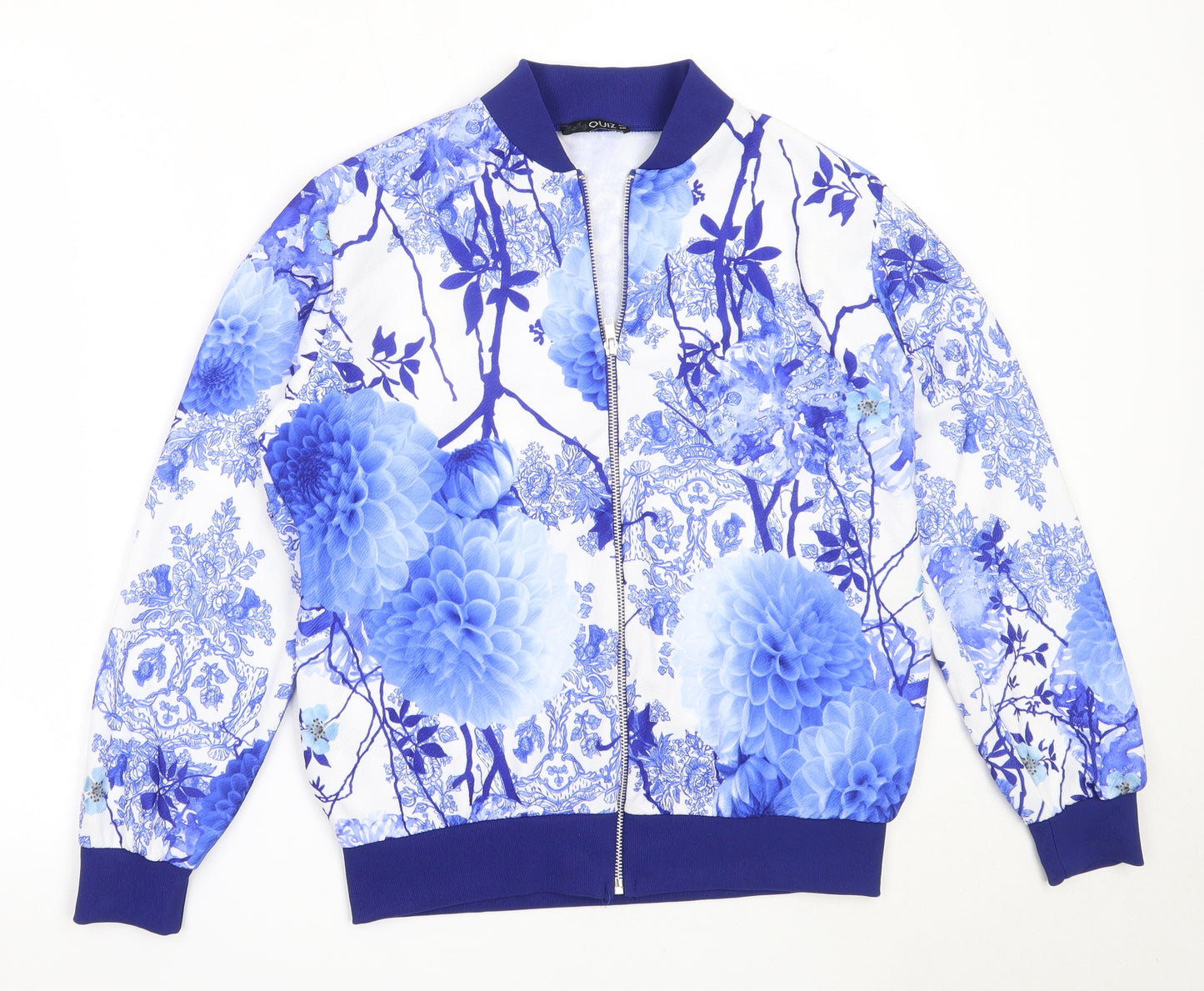 Quiz Womens Blue   Bomber Jacket Jacket Size 8